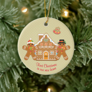 Décoration En Céramique Pain D'Argent Couple Premier Noël Dans Notre Nouve