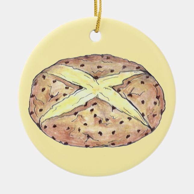 Décoration En Céramique Pain de soda irlandais Pain Saint Patrick's Day Ba (Devant)