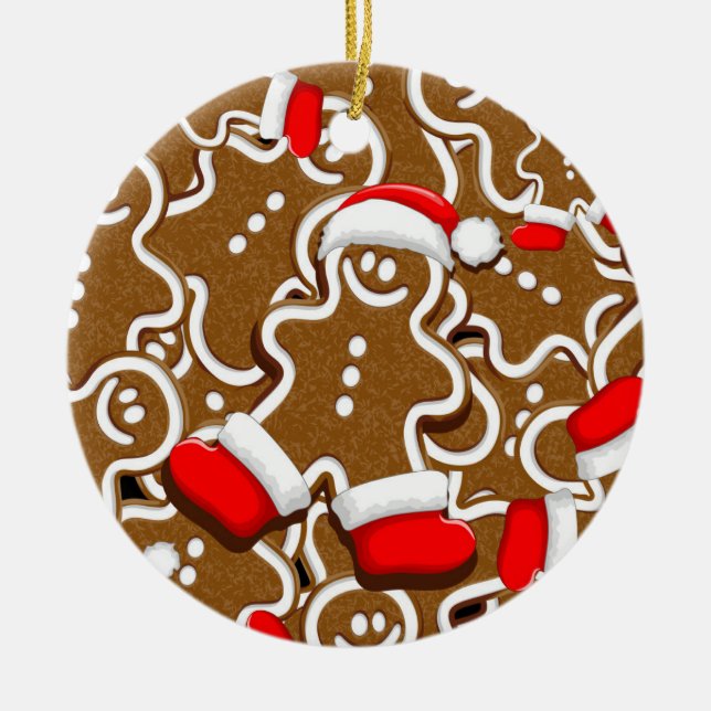Décoration En Céramique Pain d'épices homme Noël Père Noël (Devant)