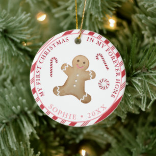 Décoration En Céramique Pain d'épices Mon premier cadeau de Noël d'adoptio