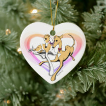 Paire de chiens de Greyhound Art Céramique Ornemen