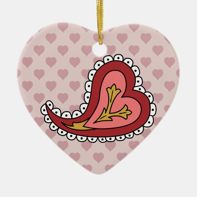 Décoration En Céramique Paisley Heart Ornament (Devant)