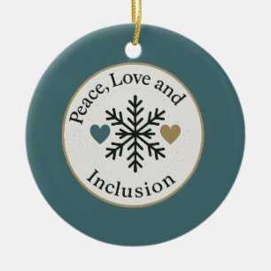 Décoration En Céramique Paix, Amour et Inclusion Fêtes personnalisées