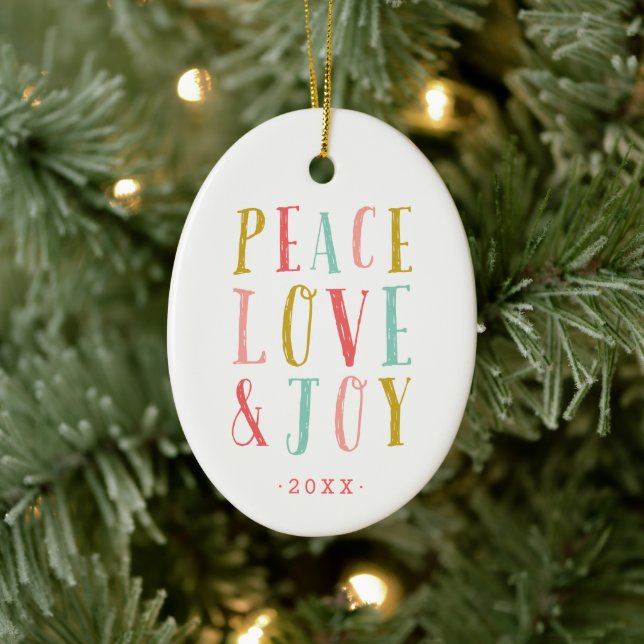 Décoration En Céramique Paix Amour et Joie Vacances (Arbre)