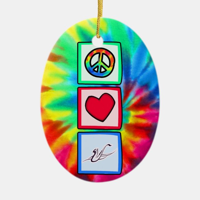 Décoration En Céramique Paix, amour, saxophones (Devant)