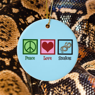 Décoration En Céramique Paix amour serpents Noël