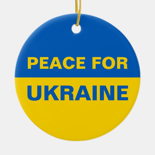 Décoration En Céramique Paix pour l'Ukraine Pavillon ukrainien (Devant)