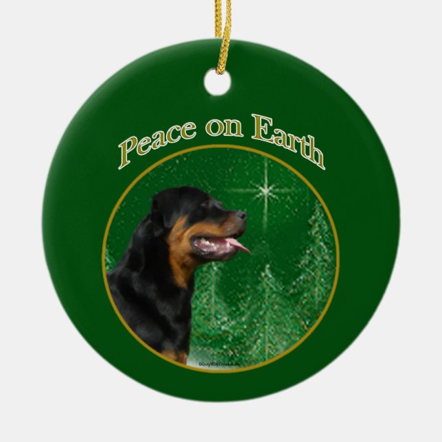 Décoration En Céramique Paix Rottweiler (Devant)