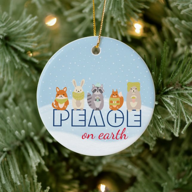 Décoration En Céramique Paix sur Terre Animaux des bois (Arbre)