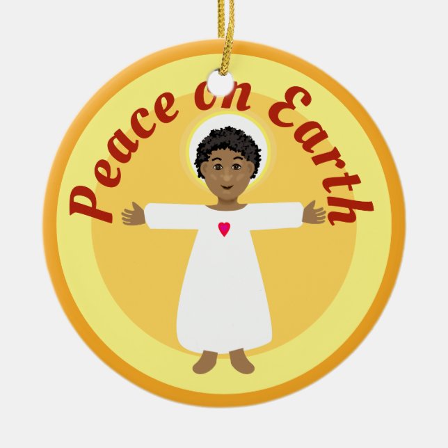 Décoration En Céramique Paix sur Terre Jésus et enfants (Devant)