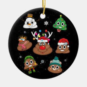 Décoration En Céramique Pajama de Noël Emoji Poop