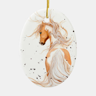 Décoration En Céramique Palomino Paint Horse Ornament by Bihrle