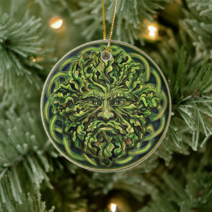 Décoration En Céramique Pan Pagan God Celtic Green Man Yule Wiccan Witch
