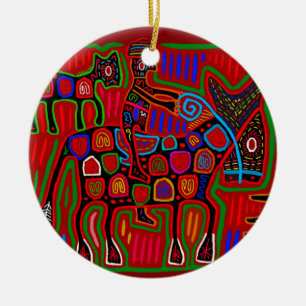 Décoration En Céramique Panama Mola - Sauver un cheval monter un cowboy