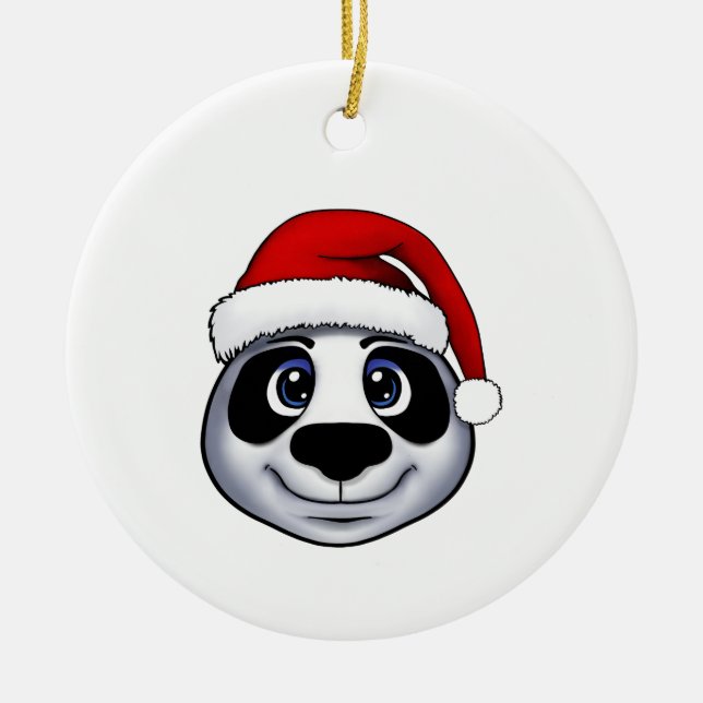 Décoration En Céramique Panda de Noël (Devant)