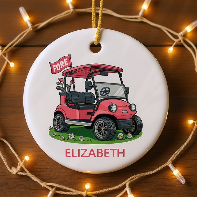 Décoration En Céramique Panier de golf féminin monogramme personnalisé (Créateur téléchargé)