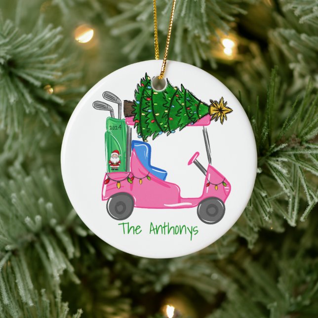 Décoration En Céramique Panier de golf rose personnalisé Père Noël Golf Sa (Arbre)