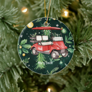 Décoration En Céramique Panier de golf sur l'Arrière - plan de Noël pour G