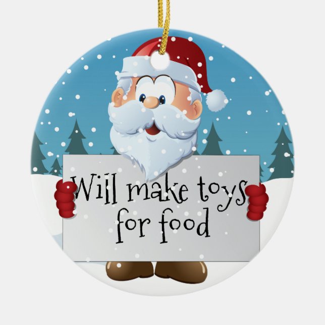 Décoration En Céramique Panneau d'aide Personnalisable Père Noël (Devant)