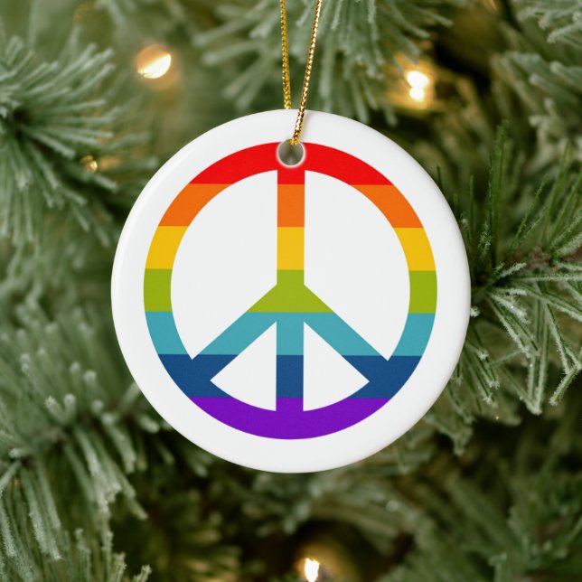 Décoration En Céramique Panneau de paix Rainbow (Arbre)