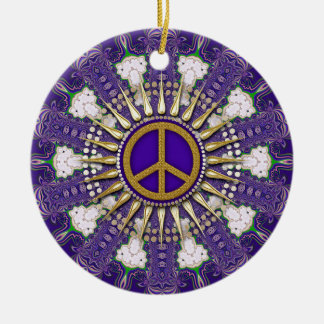 Décoration En Céramique Panneau de paix violet et or