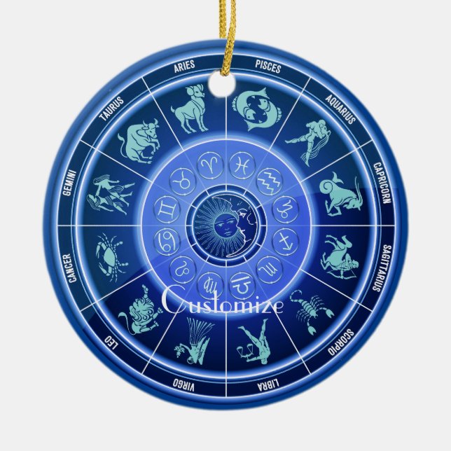 Décoration En Céramique Panneau solaire Zodiac Calendrier Astrologie Thund (Devant)