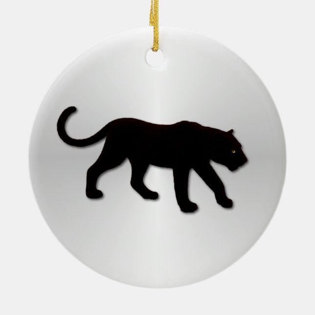 Décoration En Céramique Panthère noire sur argent (Dos)