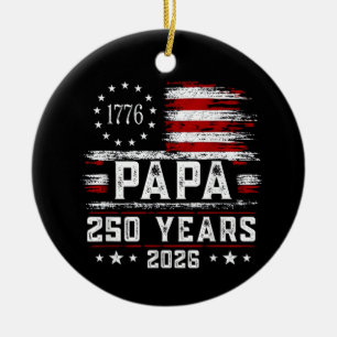 Décoration En Céramique Papa américain drapeau 250 ans 4 juillet Gran