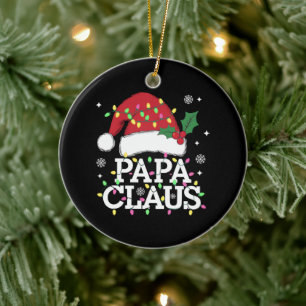 Décoration En Céramique Papa Claus Lumières de Noël Pyjama Famille Assorti