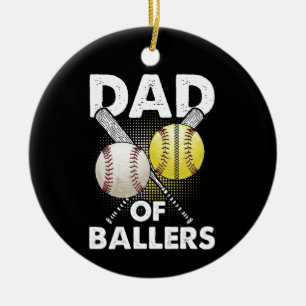 Décoration En Céramique Papa de Ballers Papa de Baseball et de Joueur de s