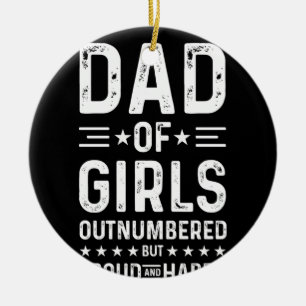 Décoration En Céramique Papa de Filles en plus grand nombre mais fier et h