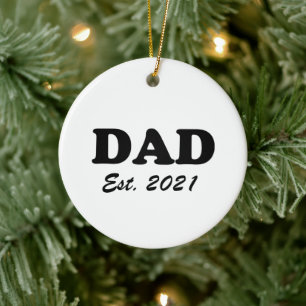 Décoration En Céramique Papa personnalisé Date établie personnalisée moder