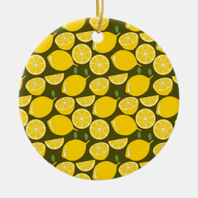 Décoration En Céramique Papier peint citron jaune Motif été (Devant)