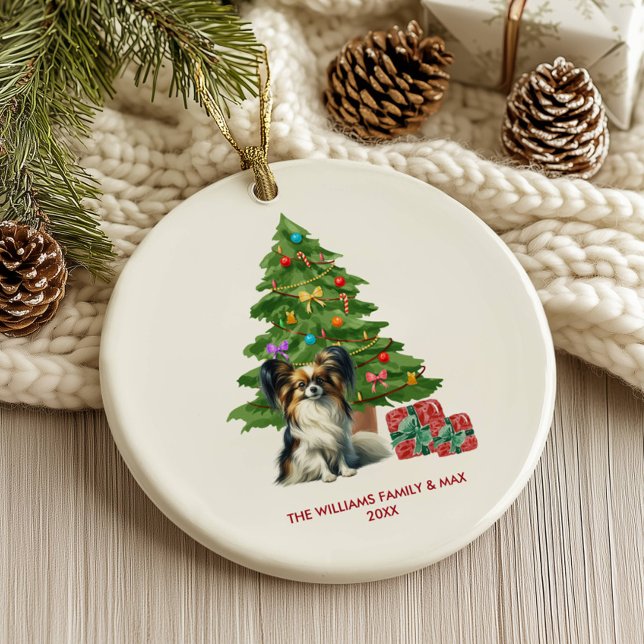 Décoration En Céramique Papillon Chien Noël personnalisé (Créateur téléchargé)