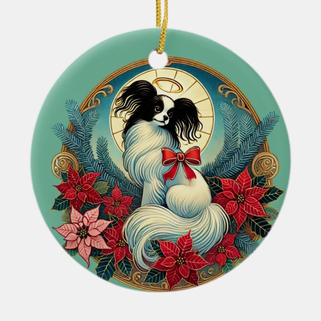 Décoration En Céramique Papillon de Noël (Devant)