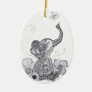 Décoration En Céramique Papillon d'éléphant
