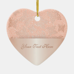 Décoration En Céramique Papillons Rose Gold Personnaliser