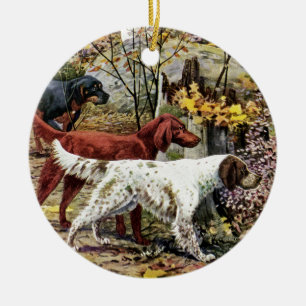 Décoration En Céramique Paramètres Amoureux de les chiens d'art vintage