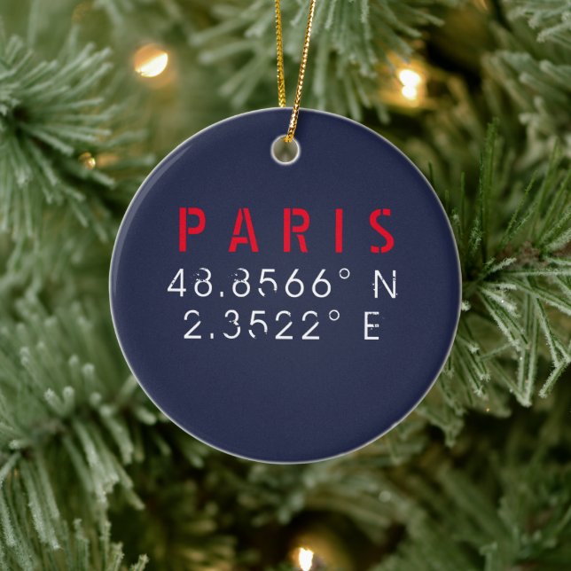 Décoration En Céramique Paris Longitude Latitude Navy (Arbre)