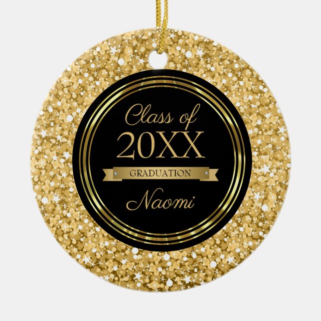 Décoration En Céramique Parties scintillant dorée (Devant)