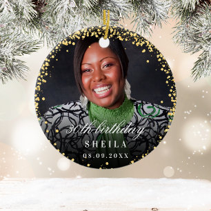 Décoration En Céramique Parties scintillant or d'anniversaire scintille no