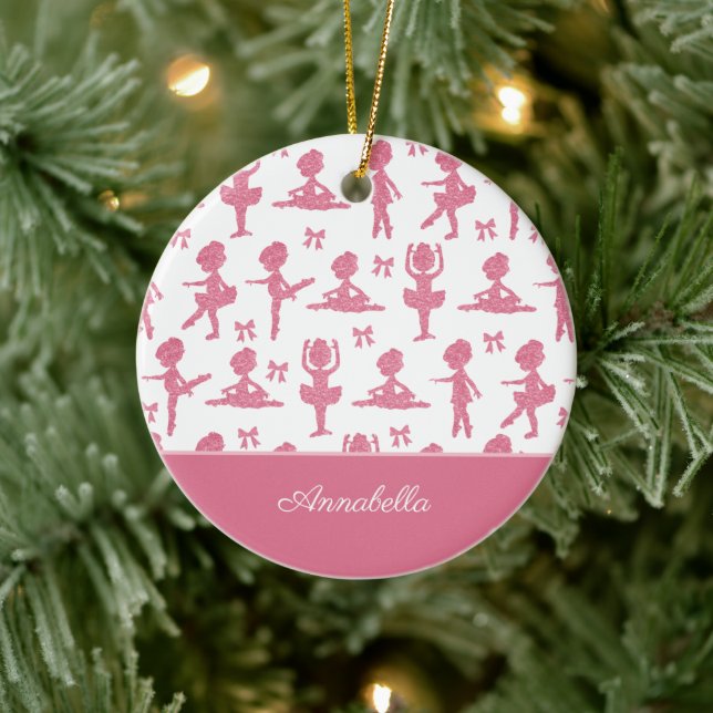 Décoration En Céramique Parties scintillant rose fille Ballerina Motif Noë (Arbre)
