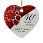 Parties scintillant Rouge rubis 40e anniversaire �
