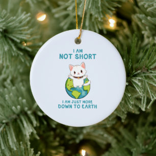 Décoration En Céramique Pas court, juste vers la terre - Humour de chat