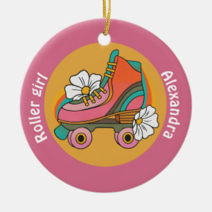 Décoration En Céramique Patins à rouleaux personnalisés amoureux enfants r