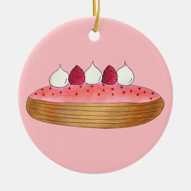 Décoration En Céramique Pâtisserie Pâtisserie Pink Eclair French Choux (Devant)