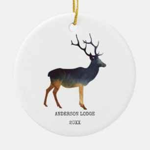 Décoration En Céramique Pays Cerf avec année et photo