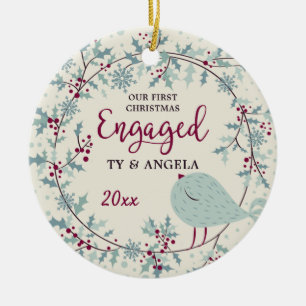 Décoration En Céramique Pays Oiseau rustique 1er Noël Engagé sur mesure