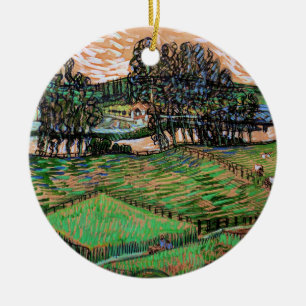 Décoration En Céramique Paysage avec un pont sur l'Oise