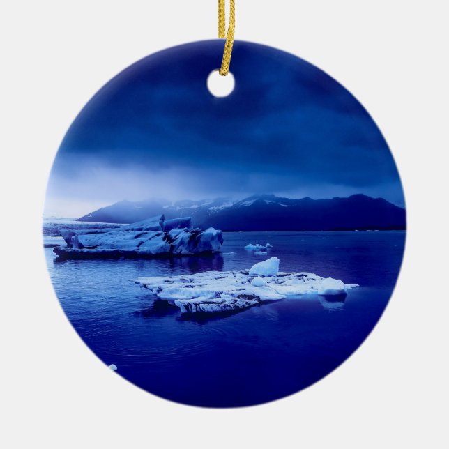 Décoration En Céramique Paysage bleu d'Islande (Devant)